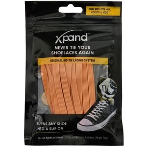 XPAND UNISEX ORANGE NO-TIE ELASTIC SHOELACES ONE SIZE FITS ALL